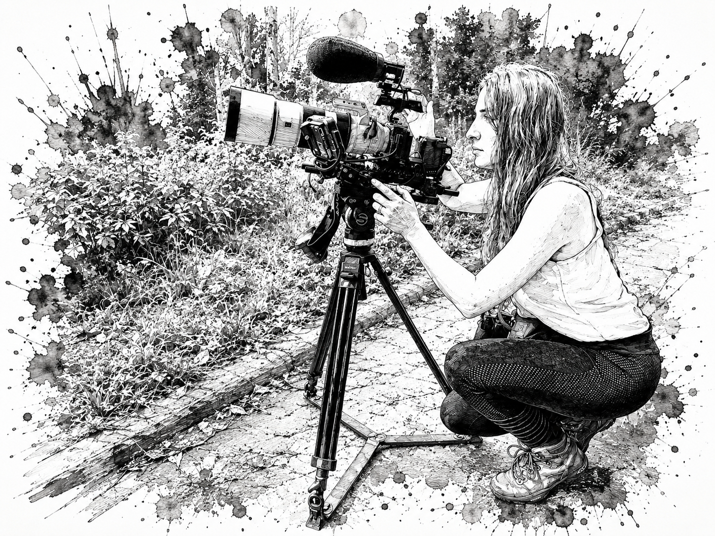Nathalie Pfeiffer on set
